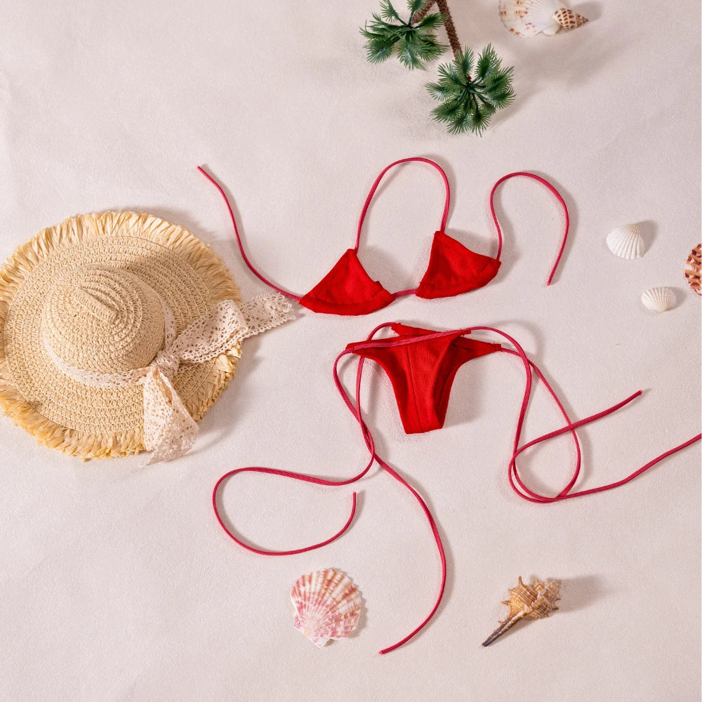 Image of Mini Sex Dolls Clothing Red Bikini Swimsuit (For #1~10 Body)